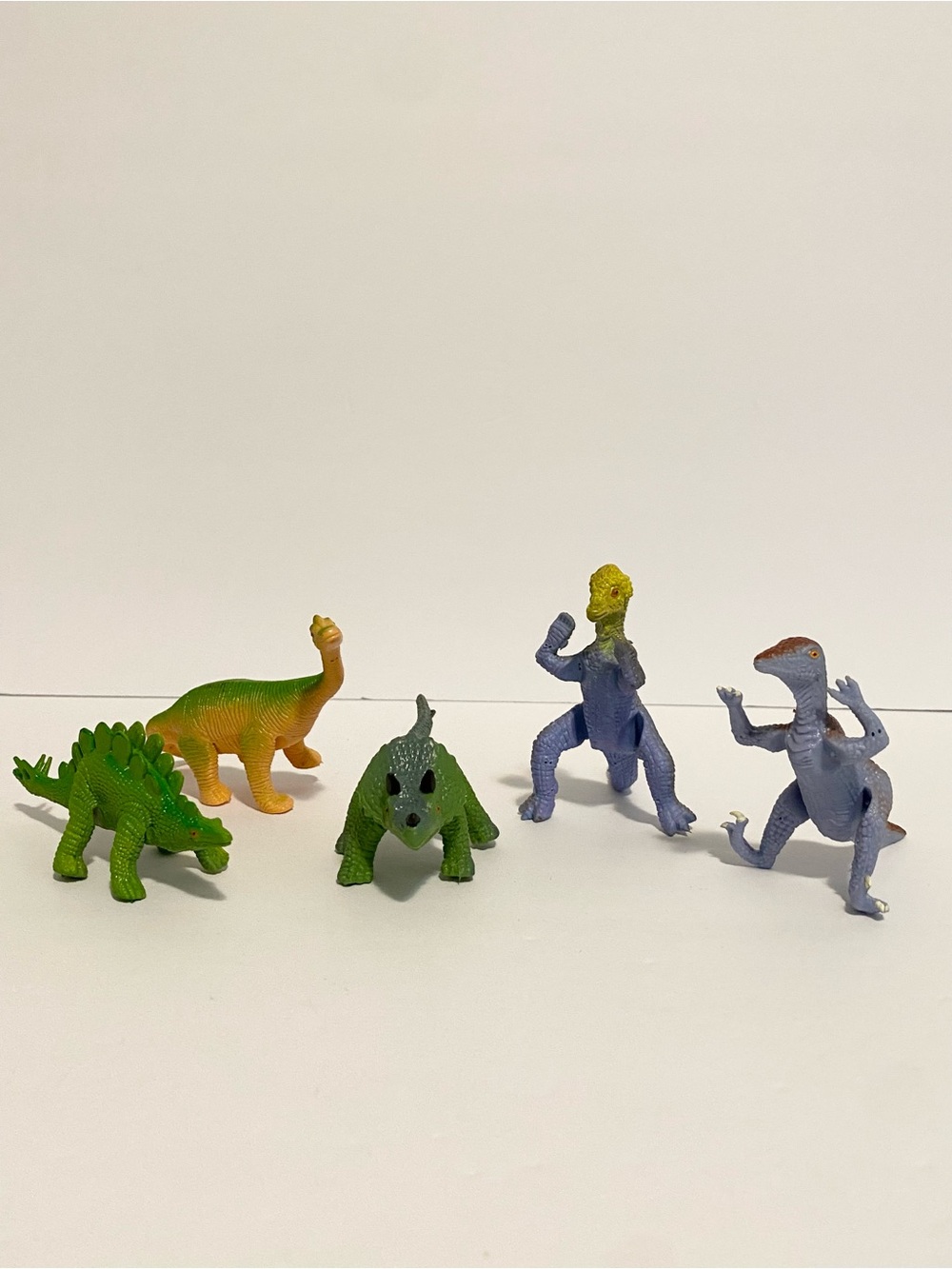 Vintage Poseable Bendy Dinosaur Figures Rubber Bendable Toys 1990s Toy Lot